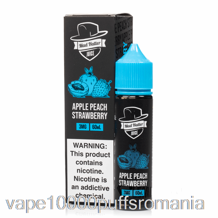 Vape Romania Mere Piersici Capsuni - Palarier Nebun - 60ml 6mg